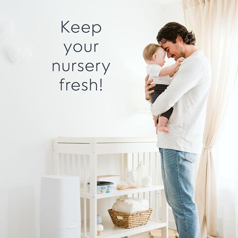 Diaper Genie Premier Diaper Pail Gift Set | Hands-Free Odor Control with Foot Pedal | High-Capacity Diaper Trash Can | Includes 2 Jumbo+ Refills (Holding up to 2,160 Newborn Diapers) in Kuwait