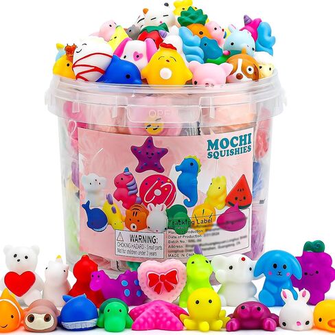 28 Pack Mochi Squishy Toys, Party Favors for Kids Ages 4-8-12, Mini Fidget Toys for Classroom, Birthday, Easter, Treasure Box Prizes, Goodie Bag Stuffers in Kuwait