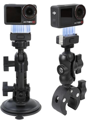 لملحقات DJI Action 5 Pro/4/3، مجموعة ملحقات تثبيت مقود الدراجة بكأس شفط 360 درجة من Osmo، مجموعة ملحقات تثبيت سريعة الإصدار، من أجل Osmo 360 للزجاج الأمامي للسيارة ومقود الدراجة النارية in Kuwait
