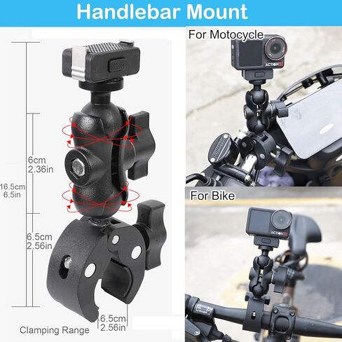 لملحقات DJI Action 5 Pro/4/3، مجموعة ملحقات تثبيت مقود الدراجة بكأس شفط 360 درجة من Osmo، مجموعة ملحقات تثبيت سريعة الإصدار، من أجل Osmo 360 للزجاج الأمامي للسيارة ومقود الدراجة النارية in Kuwait