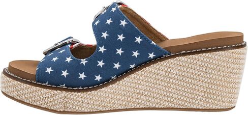 Corkys Footwear Hey Girl Yeah Okay Women’s Wedge Sandal – Double Buckle Straps, EVA Insole, 2.5-inch Raffia-Wrapped Wedge, Cute & Comfy Summer Platform in Kuwait
