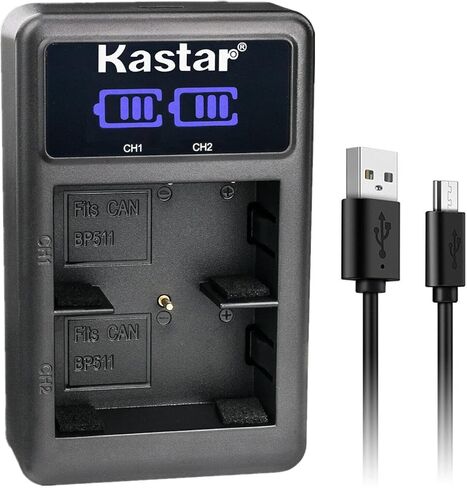 Kastar 4-Pack EN-EL3E Battery and LED2 USB Charger Compatible with Nikon EN-EL3e, EN-EL3a, EN-EL3 Battery, Nikon MH-18, MH-18a, MH-19 Charger, Nikon MB-D10, MB-D80 Battery Grip in Saudi Arabia