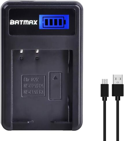 بطارية Batmax 2X 1260 مللي أمبير NP-FR1 NP FR1 + شاحن USB LCD لهاتف Sony NP-FR1؛ كاميرا سوني سايبر شوت DSC-F88،DSC-G1،DSC-P100،DSC-P100/LJ،DSC-P100/R،DSC-P120،DSCP150،DSC-P200،DSC-T30،DSC-T50،DSC-V3 كاميرا in Kuwait