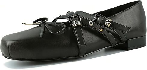 Women's Elegant Buckle Strap Mary Jane Ballet Dressy Square Toe Wedding Formal Party Evening Work Flats Shoes in Saudi Arabia