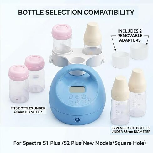 ملحق حامل الزجاجة لمضخة الثدي Spectra S1 S2، وحدة تخزين مزدوجة ومنظم خرطوم لملحقات Spectra (فتحة مربعة/نماذج جديدة)، محطة ضخ مضادة للانسكاب وهدية مثالية للأمهات الجدد in Kuwait