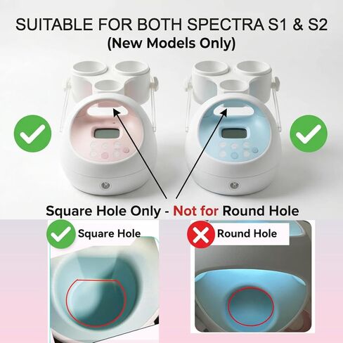 ملحق حامل الزجاجة لمضخة الثدي Spectra S1 S2، وحدة تخزين مزدوجة ومنظم خرطوم لملحقات Spectra (فتحة مربعة/نماذج جديدة)، محطة ضخ مضادة للانسكاب وهدية مثالية للأمهات الجدد in Kuwait