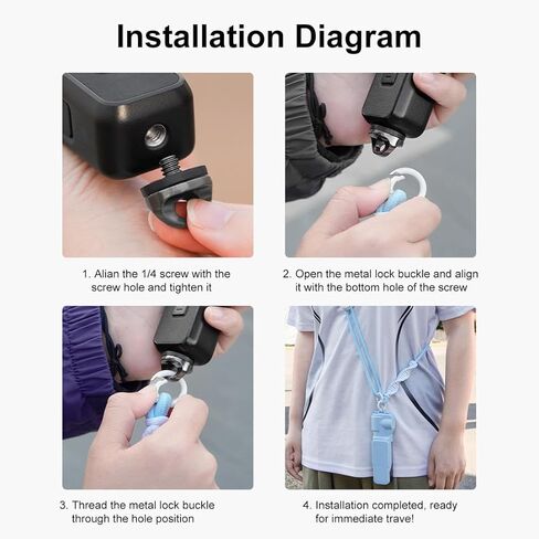 Sports Camera Lanyard Long Adjustable Anti-lost Rope for DJI OSMO Pocket 3 / Insta360 X5 in Kuwait