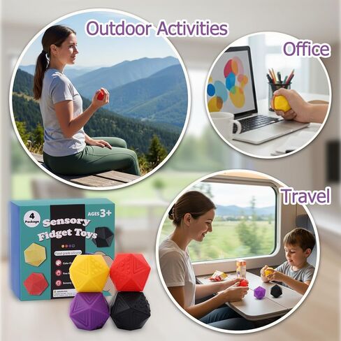 Quiet Sensory Fidget Worry Stone for Kids 3+ & Adults – Silicone Textured Tube Toy for Autism, ADHD & Anxiety, Calming Focus & Stress Relief Tool in Saudi Arabia