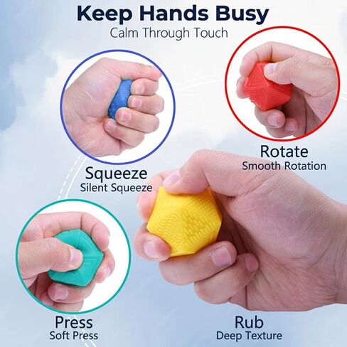 Quiet Sensory Fidget Worry Stone for Kids 3+ & Adults – Silicone Textured Tube Toy for Autism, ADHD & Anxiety, Calming Focus & Stress Relief Tool in Saudi Arabia