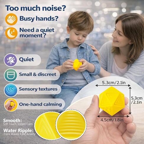 Quiet Sensory Fidget Worry Stone for Kids 3+ & Adults – Silicone Textured Tube Toy for Autism, ADHD & Anxiety, Calming Focus & Stress Relief Tool in Saudi Arabia