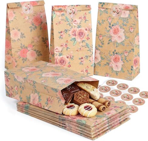 VGOODALL 36 PACK حقائب هدايا مع ملصقات ، 4.7 × 33 × 8.7 بوصة لحفل الأزهار لصالح الحقائب لعلاج حفل زفاف استحمام عيد ميلاد اللوازم التعبئة والتغليف السائبة in Saudi Arabia