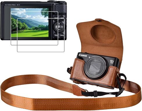 kinokoo PU Leather Camera Case and Screen Protector Copmaptible for Canon Powershot SX730 SX740 HS Camera in Kuwait