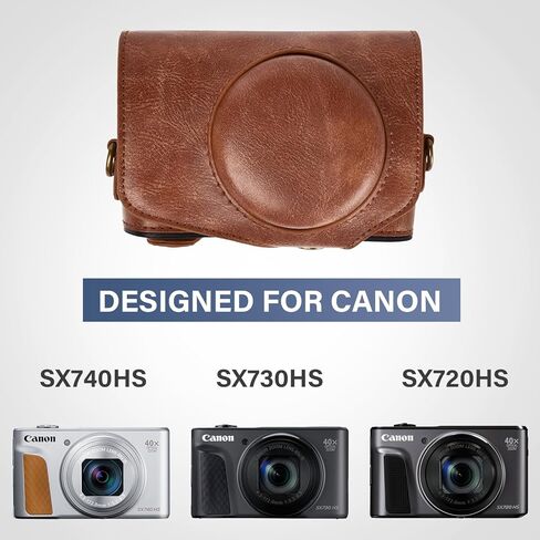 kinokoo PU Leather Camera Case and Screen Protector Copmaptible for Canon Powershot SX730 SX740 HS Camera in Kuwait