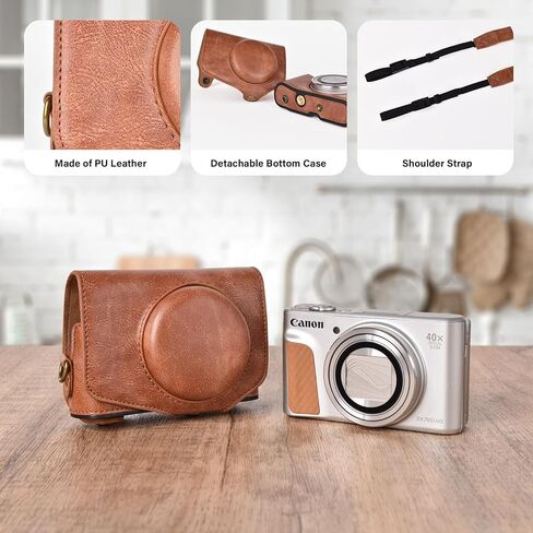 kinokoo PU Leather Camera Case and Screen Protector Copmaptible for Canon Powershot SX730 SX740 HS Camera in Kuwait