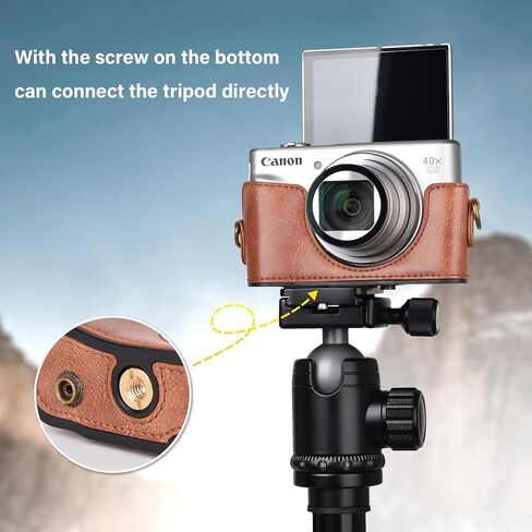 kinokoo PU Leather Camera Case and Screen Protector Copmaptible for Canon Powershot SX730 SX740 HS Camera in Kuwait