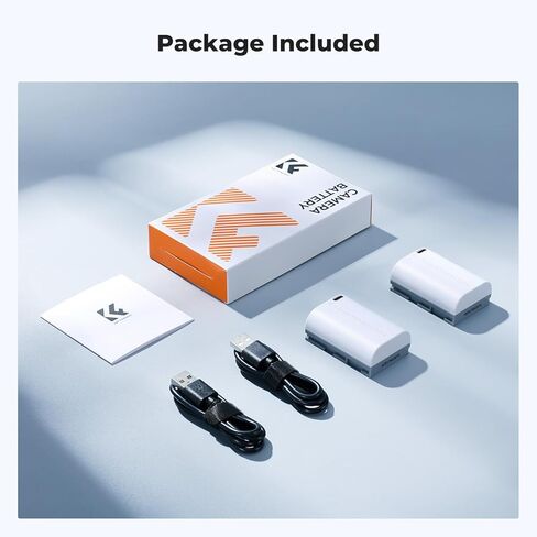 بطاريات K&F CONCEPT 2-Pack 2520mAh LP-E6P، بطارية USB-C R5 Mark II متوافقة مع كاميرات Canon R6 Mark III/II، R5 R6 R7، 5D 6D 7D in Kuwait