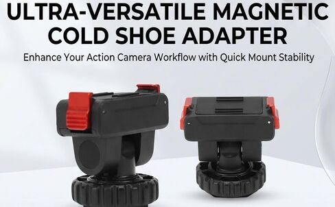 GOWENIC Magnetic Cold Shoe Adapter, Aluminum Alloy Mount with 180 Tilt Adjustment and Anti Slip Silicone Gasket, for Osmo 4 3 Mirrorless Camera Dual Screen Photography in Kuwait