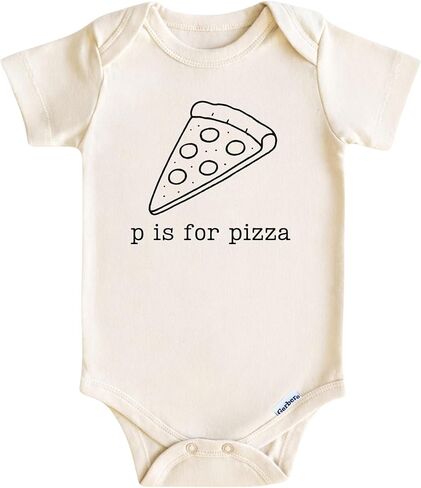 P is for Pizza Baby Bodysuit – Funny Alphabet Infant Onesie for Boys and Girls, Italian Food Baby Gifts in Kuwait