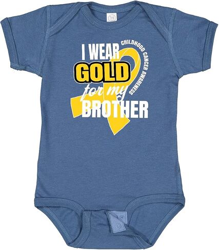 inktastic I Wear Gold for My Brother Childhood Cancer Awareness Baby Bodysuit in Kuwait