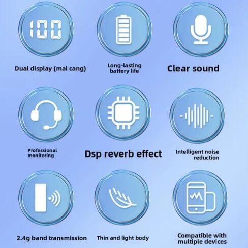 Wireless Lavalier Mic(4TX+1RX+Charging Case) Q-Certified | Clear Audio, Digital Display, Intelligent Noise Reduction, Long Battery Life 48KHz Ultra Slim for iPhone Samsung Huawei & Android (Black) in Kuwait