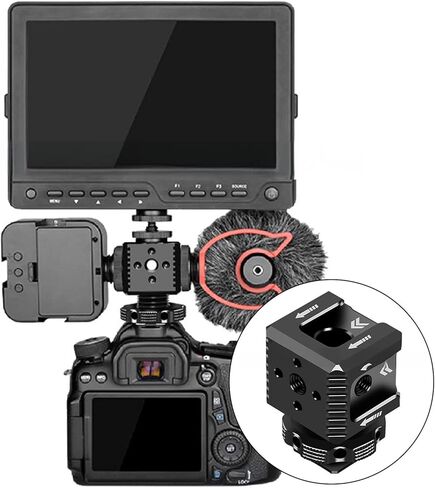 Camera Flashes Mount with 3 Cold Shoe Ports for Microphones and Lighting Attachments Camera Rigs in Kuwait