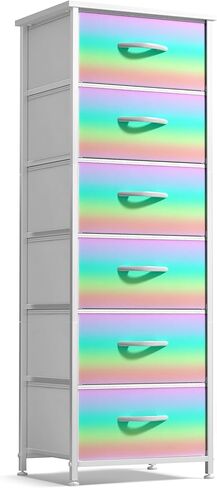 Sorbus Dresser Storage Tower, Organizer Drawers for Closet Boys & Girls Bedroom, Bedside Furniture, Chest for Home, College Dorm, Steel Frame, Wood Top, Fabric Bins(Aqua) in Kuwait