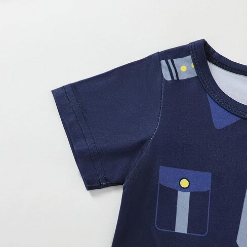Baby Boy 1st Birthday Police Officer Outfit Infant First Birthday Outfit Boy Cop Romper Set with Hat in Saudi Arabia
