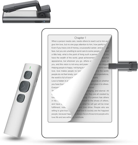 جهاز تحكم عن بعد لجهاز Kindle Paperwhite Oasis Kobo للقراءة الإلكترونية، متوافق مع قارئات وحافظات Kindle الإلكترونية، مثالي للكتب الإلكترونية، روايات قراءة النقر المريحة بجهاز التحكم عن بعد (أبيض) in Kuwait