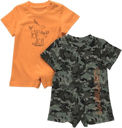 Carhartt Kid's CG8962 Short-Sleeve Camo Romper Set - Boys in Saudi Arabia
