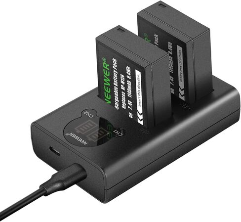 Neewer 2-Pack NP-W126 Replacement Battery and Dual USB Charger Compatible with Fujifilm X100 VI, X-E5, X-M5, X Half, X100V, X-T3, X-T50, X-Pro3, X-T20, X-T30, X-T30 II, X-T200, X-H1, X-T2 Camera in Kuwait