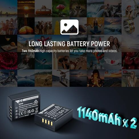Neewer 2-Pack NP-W126 Replacement Battery and Dual USB Charger Compatible with Fujifilm X100 VI, X-E5, X-M5, X Half, X100V, X-T3, X-T50, X-Pro3, X-T20, X-T30, X-T30 II, X-T200, X-H1, X-T2 Camera in Kuwait