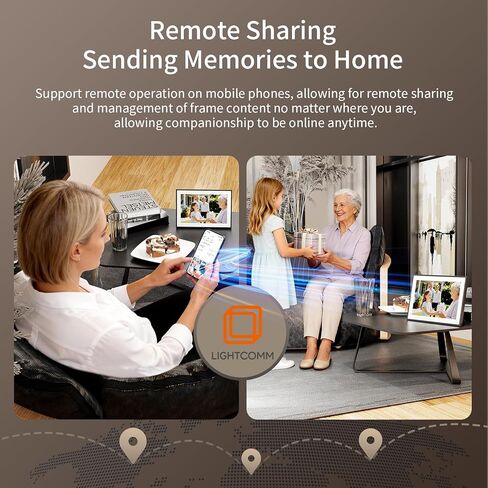 إطار صور رقمي 10.1 بوصة إطار صور رقمي واي فاي مع مساحة تخزين 64 جيجابايت، شاشة IPS تعمل باللمس، مشاركة فورية للتطبيقات، تدوير تلقائي، للآباء والعائلة in Kuwait