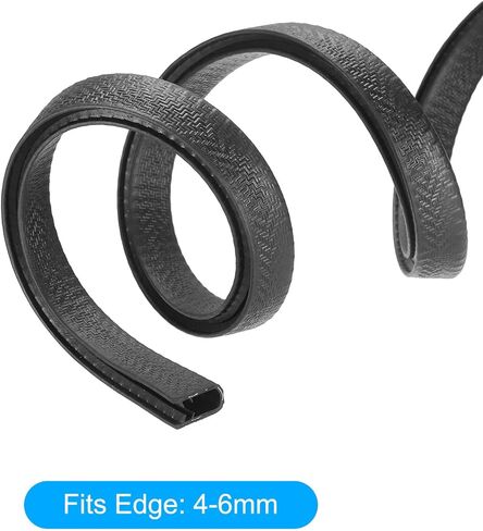 Edge Trim Black U Shape Edge Protector Rubber with Steel Clips Fits 5/32"-15/64" Edge 3.28Ft/1Meter Length Door Edge Guards in Kuwait