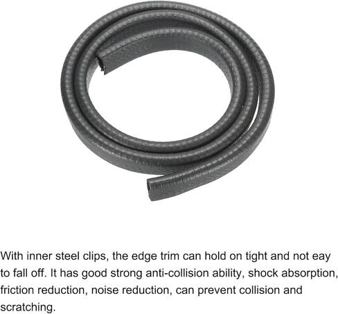 Edge Trim Black U Shape Edge Protector Rubber with Steel Clips Fits 5/32"-15/64" Edge 3.28Ft/1Meter Length Door Edge Guards in Kuwait