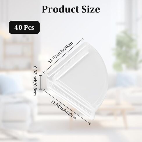 CREATCABIN 40Pcs Table Corner Protectors Edge Guards Corner Cushion Slim Clear securety Edge Bumpers Cushion Transparent Covers Protector Proof for Home Furniture Table Windows Cabinet 11.8 Inch in Kuwait