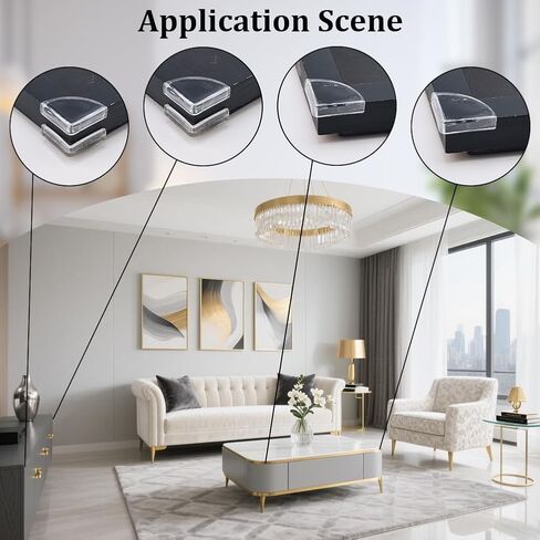 CREATCABIN 40Pcs Table Corner Protectors Edge Guards Corner Cushion Slim Clear securety Edge Bumpers Cushion Transparent Covers Protector Proof for Home Furniture Table Windows Cabinet 11.8 Inch in Kuwait