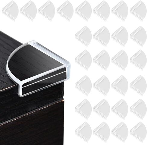 CREATCABIN 40Pcs Table Corner Protectors Edge Guards Corner Cushion Slim Clear securety Edge Bumpers Cushion Transparent Covers Protector Proof for Home Furniture Table Windows Cabinet 11.8 Inch in Kuwait