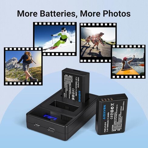 عبوتان من بطاريات بديلة LP-E10، شاحن USB مزدوج سريع لكاميرات Canon EOS Rebel T3، T5، T6، T7، T100، Kiss X50/X70/X80/X90، 1100D، 1200D، 1300D، 1500D، 4000D in Kuwait