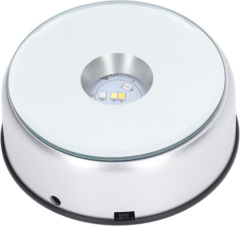 حامل شاشة دوار، مصابيح LED دوارة 360 درجة، قاعدة عرض LED فريدة لشحن USB لعروض منتجات التصوير الفوتوغرافي والمجوهرات والساعة (80 ثانية لكل دورة) in Kuwait