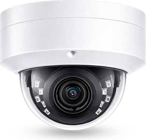 كاميرا Real HD 4K 8MP PoE IP Vandal Dome PoE IP خارجية، زاوية واسعة 2.8 مم 105 درجة Fov، رؤية ليلية 98 قدمًا، H.265، مقاومة للماء IP67، متوافقة مع NDAA in Kuwait