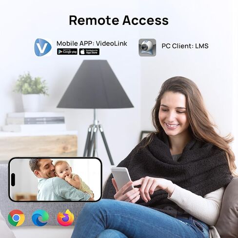 كاميرا VIKYLIN 8 ميجابكسل PoE IP خارجية، كاميرا برجية أمنية 4K PoE مع اكتشاف الإنسان/المركبة، عدسة 2.8 مم، رؤية ليلية 98 قدمًا EXIR 2.0، 4K@20 إطارًا في الثانية، ميكروفون مدمج، فتحة بطاقة 512 جيجابايت، قزحية زرقاء، متوافقة مع NDAA in Kuwait