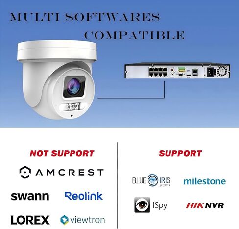 كاميرا Real HD 4K 8MP Mini PTZ Dome PoE IP في الهواء الطلق بزاوية 350 درجة إمالة 90 درجة 5X زووم بصري، رؤية ليلية بالألوان الكاملة 130 قدمًا، H.265، IP67، متوافق مع NDAA in Kuwait