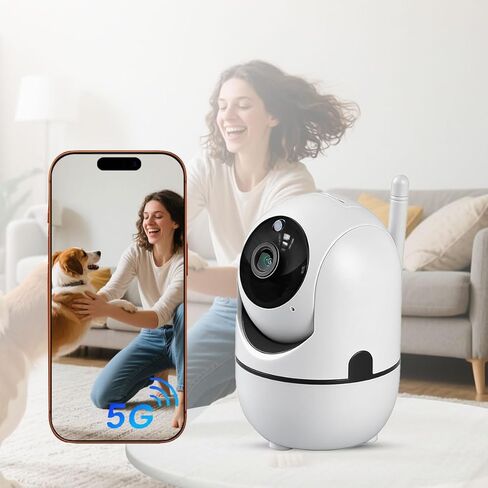 1080P Indoor Pan/Tilt Wired Security Camera, Kids & Pet Monitor, Motion Detection & Tracking, 2-Way Audio, Night Vision, 360° WiFi Cameras for Home Security Camera Local Storage or Optional Cloud in Kuwait