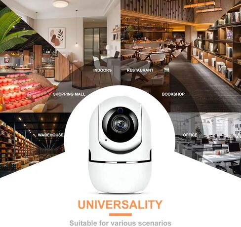 1080P Indoor Pan/Tilt Wired Security Camera, Kids & Pet Monitor, Motion Detection & Tracking, 2-Way Audio, Night Vision, 360° WiFi Cameras for Home Security Camera Local Storage or Optional Cloud in Kuwait