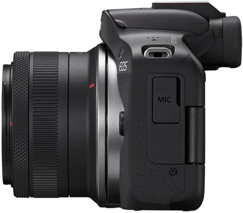 Canon EOS R50 Mirrorless Camera, Black with RF-S 18-45mm f/4.5-6.3 is STM Lens, 32GB SD Card, Shoulder Bag, 49mm Filter Kit, Cleaning in Kuwait
