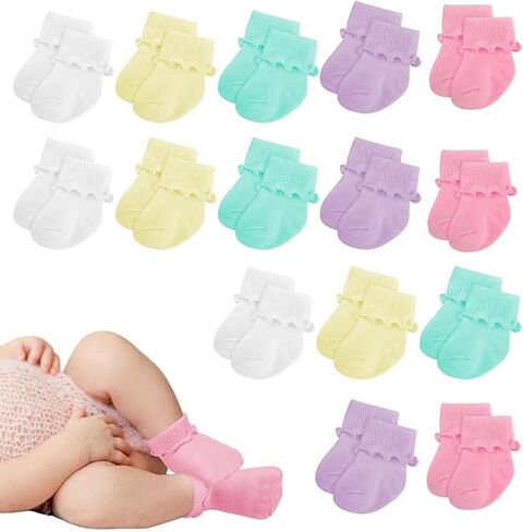 Newborn Baby Boy Girl Socks Cotton Soft Socks for Preemie Newborn Infant 0-6 months in Saudi Arabia