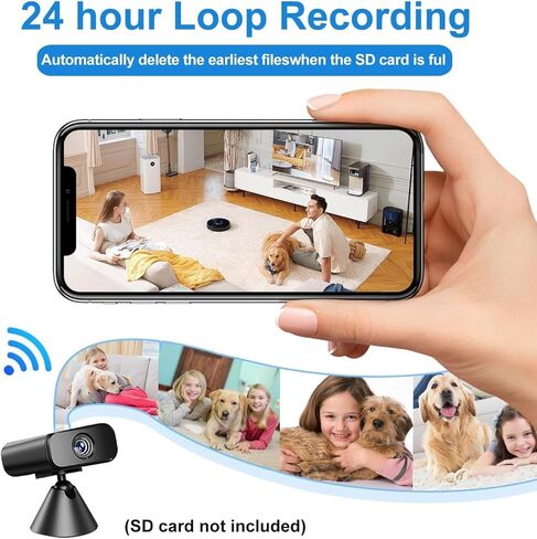 4KHD Wireless Wifi Ultra Mini Battery Camera-Compact-Pocket-Sized-Tiny Security Cameras,No Need Wifi Camera with Night Vision & Motion Detection,Nanny Cam for Home,Office,Baby Monitor,Pet Monitoring in Kuwait