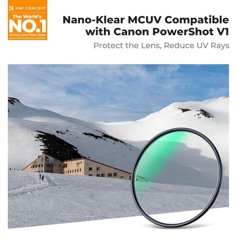 مجموعة حلقات محول وفلتر حماية MCUV من K&F CONCEPT متوافقة مع Canon PowerShot V1، 18 طلاء متعدد الطبقات، للفيديو ومدونة الفيديو والتصوير الفوتوغرافي (سلسلة K) in Kuwait