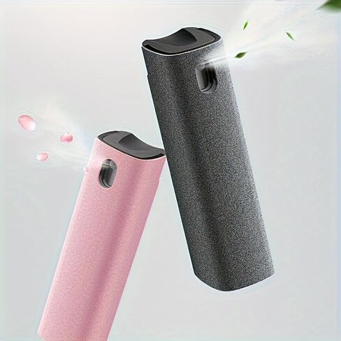 Microfiber Cleaning Kit Refillable Spray Bottle Without Liquid & Cloth – Portable Screen & Lens Cleaning Tool for Phones, Tablets, Glasses, Cameras, Electronics (Black) in Saudi Arabia