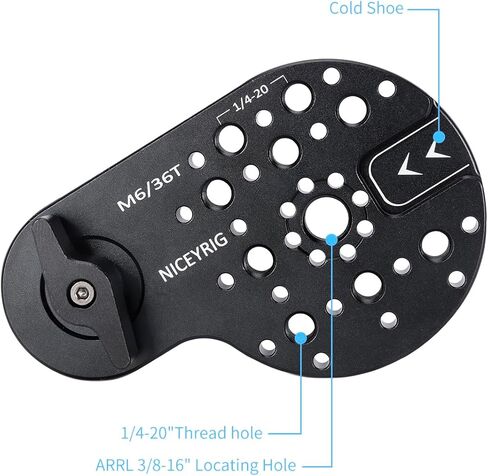 حامل جانبي من NICEYRIG مناسب لـ Manfrotto MVH502AH / MVH504XAH / MVH608AH / MVH612AH / 509HD / 501HD، لوحة تمديد تثبيت روزيت نوع 36 ترس M6 لبطارية Vmount، ضوء LED in Kuwait